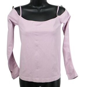 Free People Movement Lilac Pink Off Shoulder Thumbhole Top M/L Balletcore